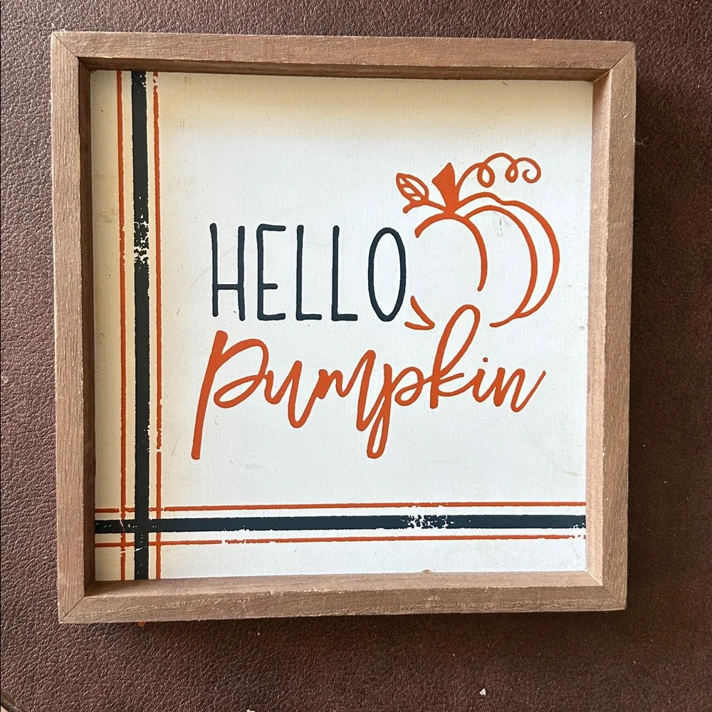 Target Hello Pumpkin Sign - Orange and Brown